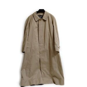 Vintage Burberrys Car Coat Beige 44R Made in England Nova Check Single Breasted